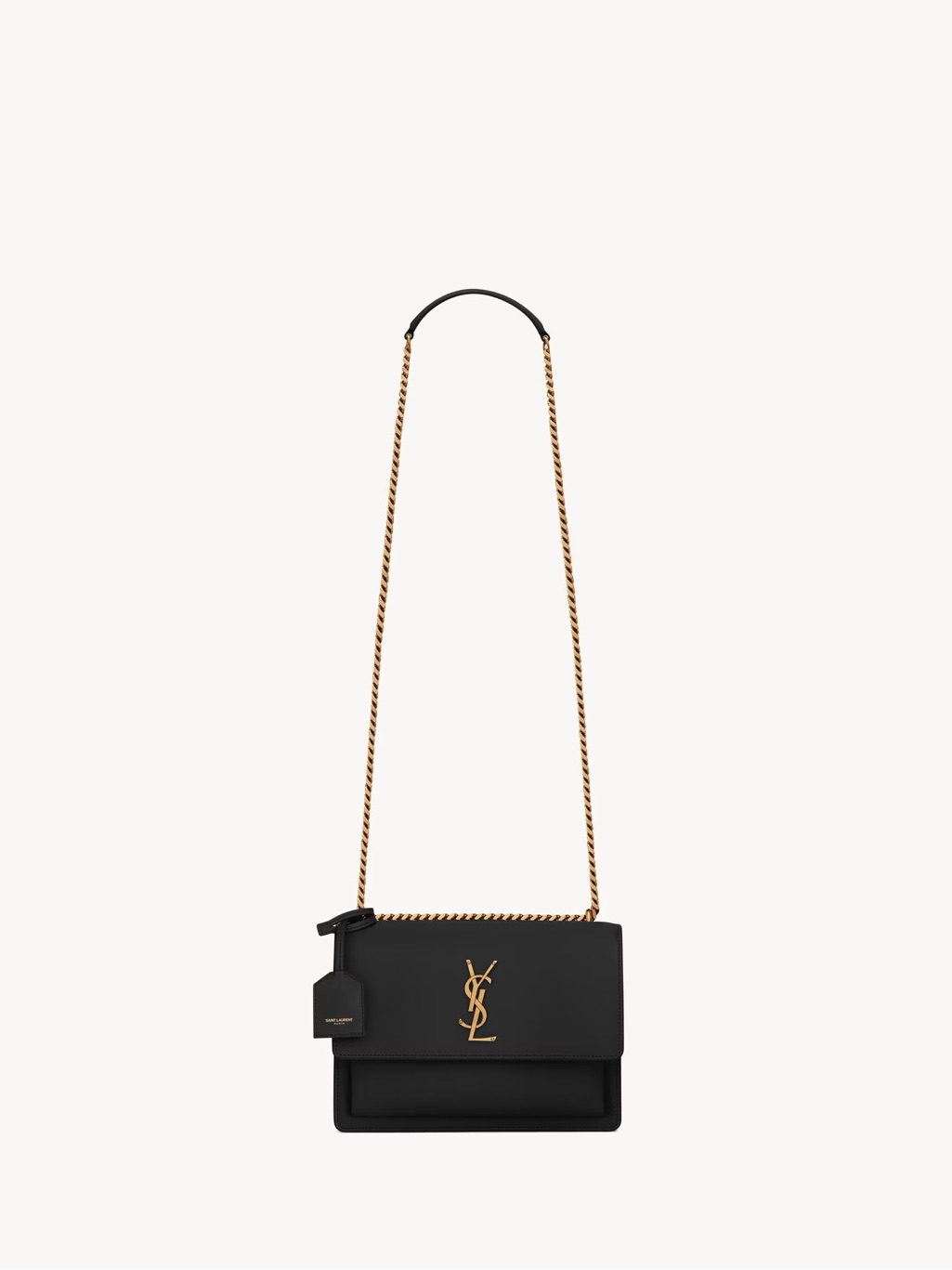Ysl Sunset Medium - Black Smooth Leather